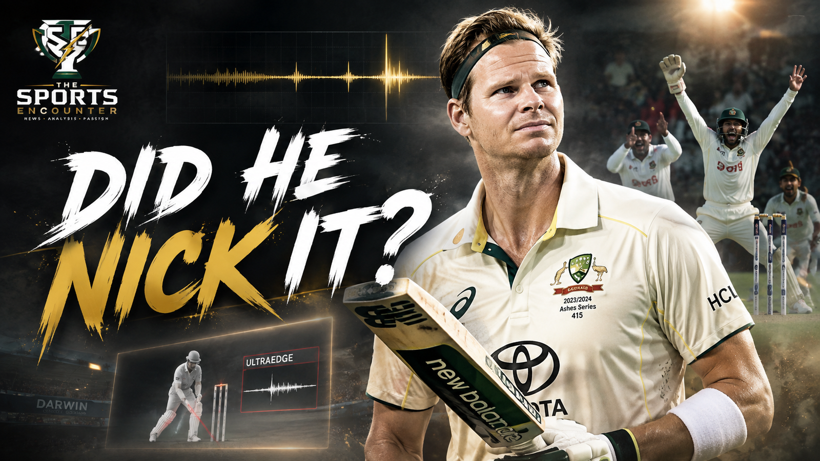 Steve Smith at the center of a DRS controversy during the Australia-Bangladesh Test in Darwin after Snickometer failed to show a clear edge that Smith later said he thought he had nicked.