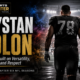 Trystan Colon walks away from a floodlit football field holding his helmet, marking his retirement at 28 after six NFL seasons built on versatility, grit and respect.