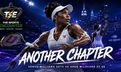 Venus Williams pictured in a dramatic US Open setting after receiving a 2026 wildcard at age 46 for another appearance at Flushing Meadows.