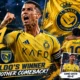 Cristiano Ronaldo celebrates after scoring the winning goal in Al Nassr’s 2-1 comeback victory over Al Taawoun in the Saudi Pro League.