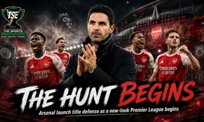 Arsenal celebrate as defending Premier League champions while Manchester City, Liverpool, Manchester United and Chelsea enter a new-look 2026-27 season.