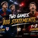 Barcelona players celebrate a dominant 2-0 win over Athletic Club as Osasuna complete a 2-1 comeback against Celta in LaLiga.