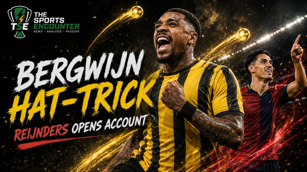 Steven Bergwijn celebrates his Al-Ittihad hat-trick alongside Tijjani Reijnders after scoring his first Al-Qadsiah goal during Saudi Pro League action.