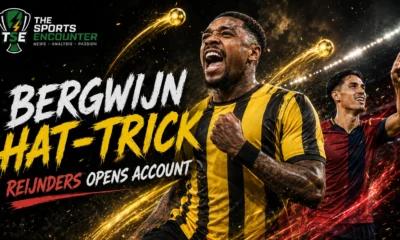 Steven Bergwijn celebrates his Al-Ittihad hat-trick alongside Tijjani Reijnders after scoring his first Al-Qadsiah goal during Saudi Pro League action.