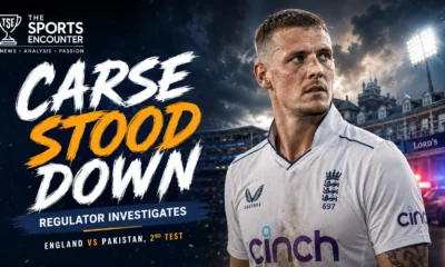 Brydon Carse in England Test whites as England remove him from the squad for the second Test against Pakistan while the Cricket Regulator investigates a Derby police incident.