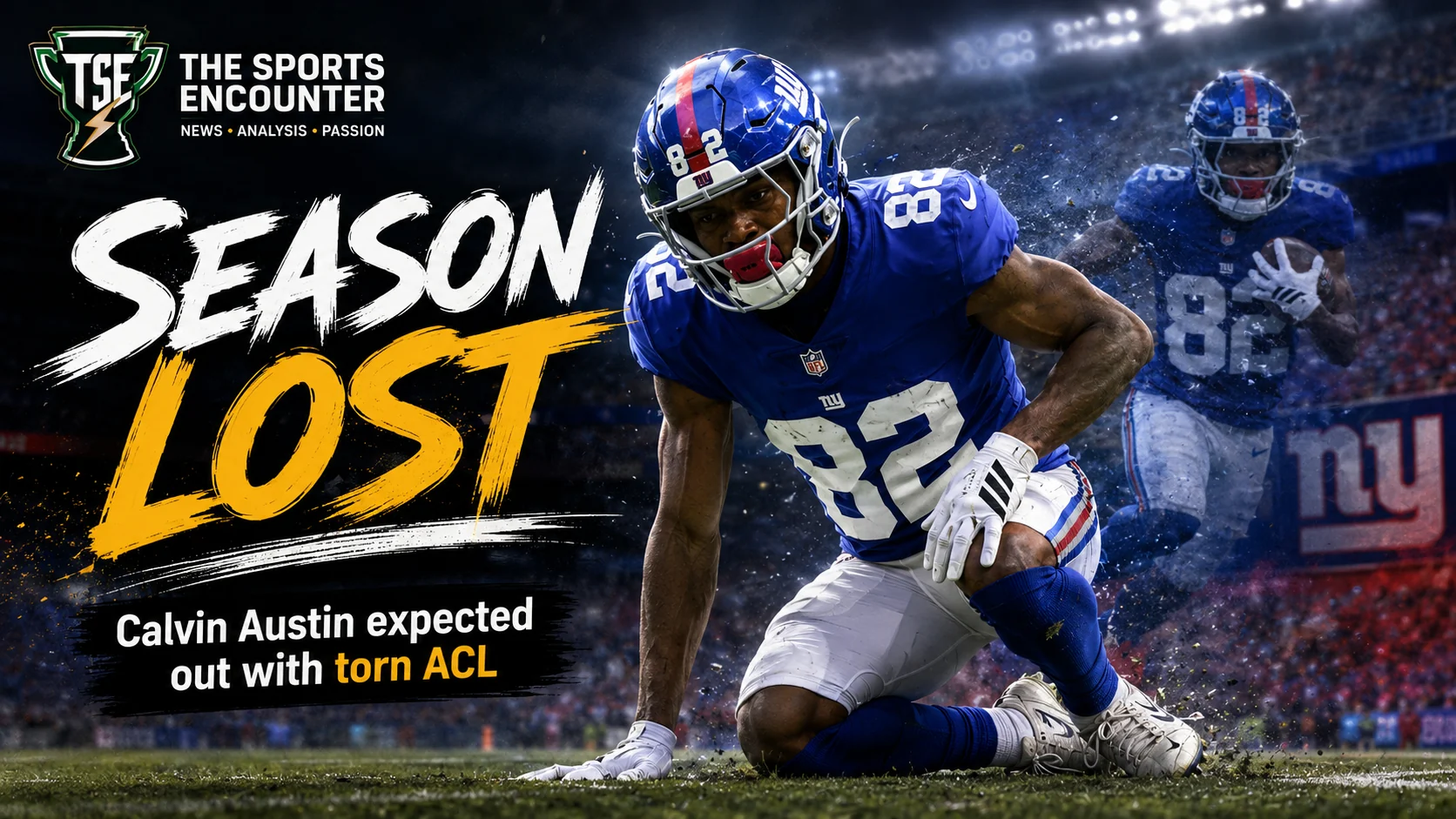New York Giants receiver Calvin Austin III during 2026 training camp before a reported right ACL tear ended his season.