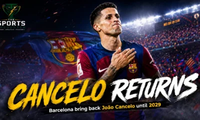 João Cancelo in a cinematic Barcelona setting after completing a permanent return to the club on a contract running until June 2029.