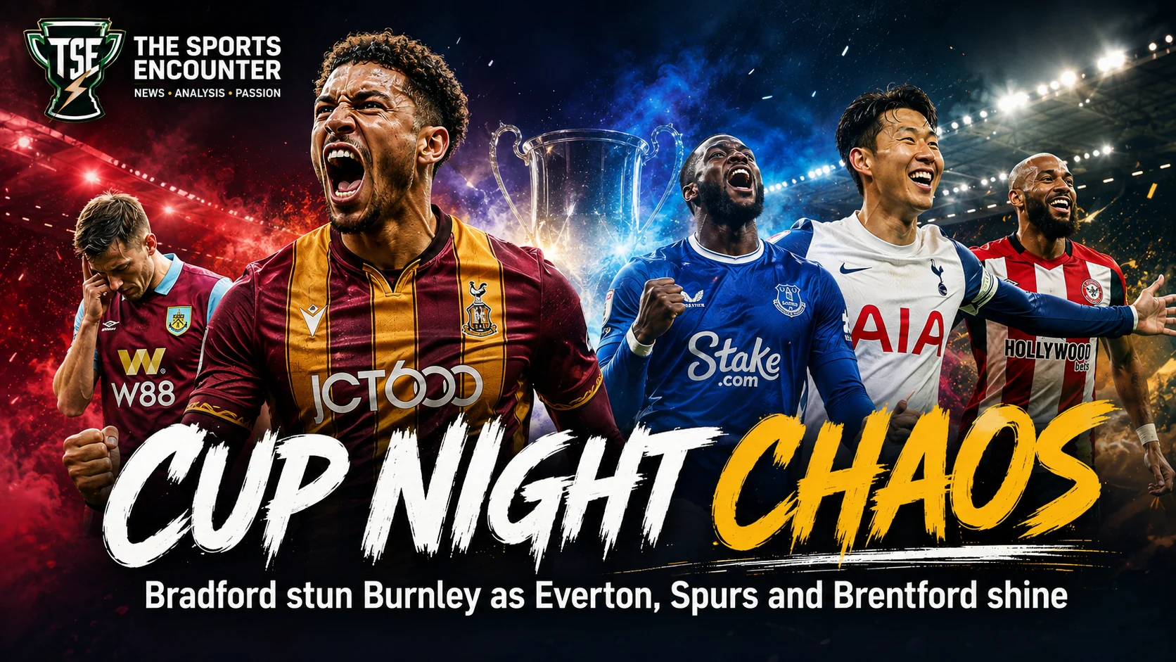 Bradford City celebrate their Carabao Cup upset over Burnley alongside scenes from Everton, Tottenham and Brentford’s emphatic Round Two victories.