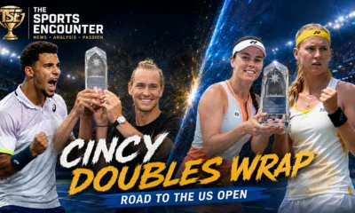 Cincinnati Open 2026 doubles champions Orlando Luz, Rafael Matos, Linda Noskova and Marie Bouzkova celebrating their titles ahead of the US Open.