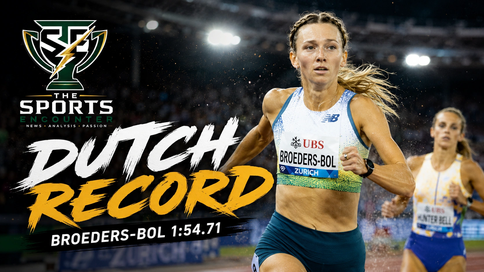 Femke Broeders-Bol races to a Dutch national record of 1:54.71 in the women’s 800m at the Zurich Diamond League.