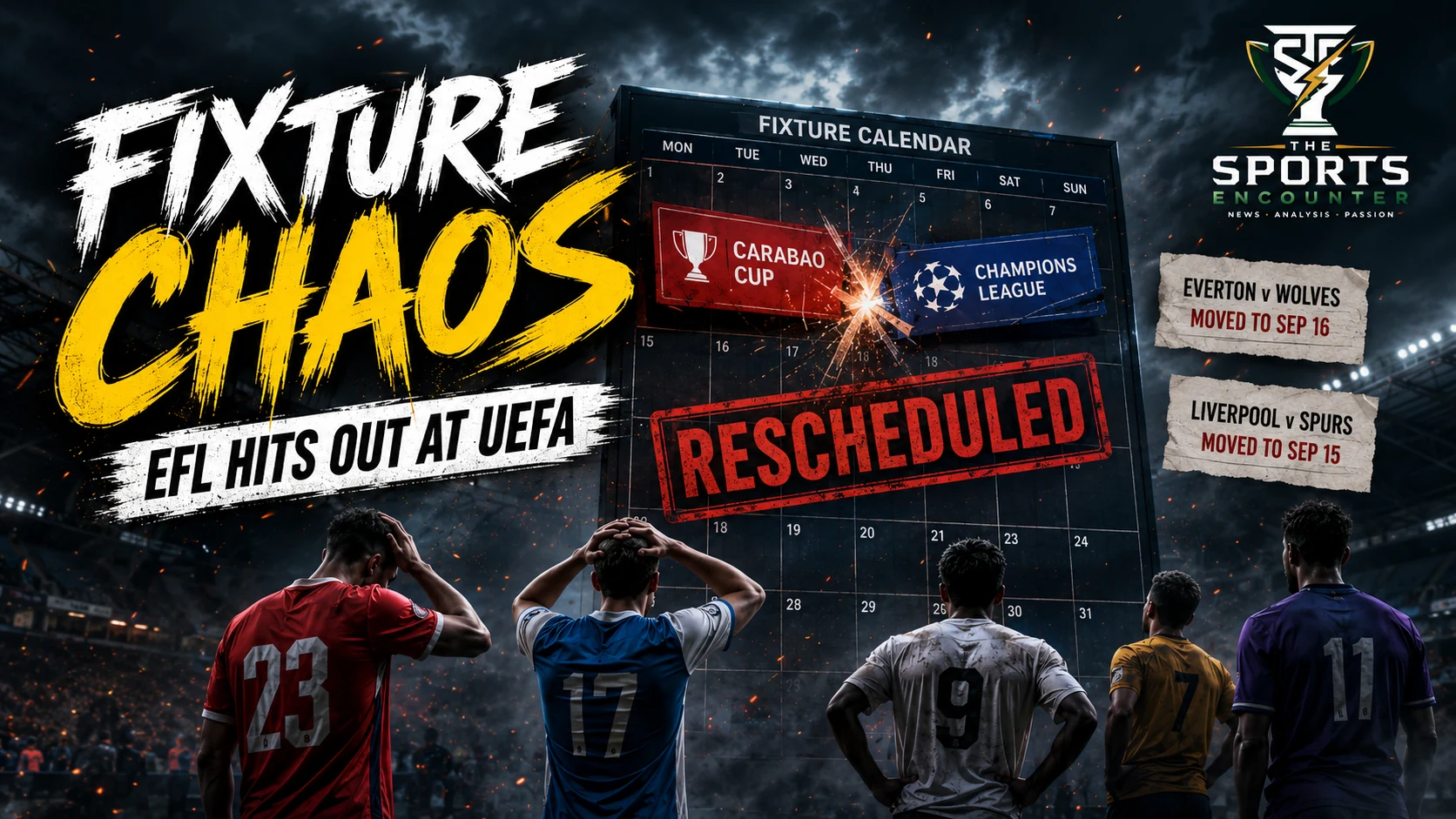 Liverpool, Everton, Wolves, Tottenham and Portsmouth are caught in a fixture scheduling dispute after UEFA’s Champions League calendar forces multiple English domestic matches to move.