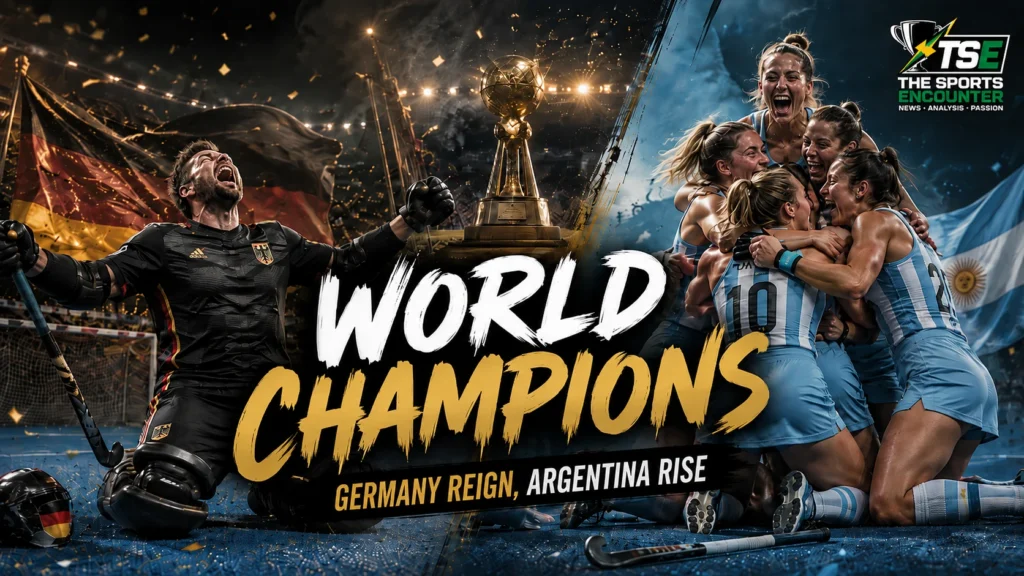 Germany celebrate winning the men’s FIH Hockey World Cup 2026 while Argentina are crowned women’s champions after defeating the Netherlands in a dramatic shootout.