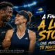 Gael Monfils and Elina Svitolina celebrate together during their 2026 US Open mixed doubles run at Arthur Ashe Stadium.