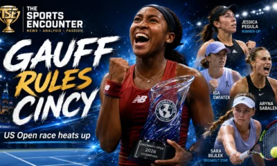 Coco Gauff celebrates her Cincinnati Open 2026 title alongside key US Open contenders including Jessica Pegula, Iga Swiatek, Aryna Sabalenka and Sara Bejlek.