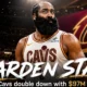 James Harden in a cinematic Cleveland Cavaliers setting after agreeing to a three-year, $97 million contract as Cleveland pushes deeper into its NBA championship window.