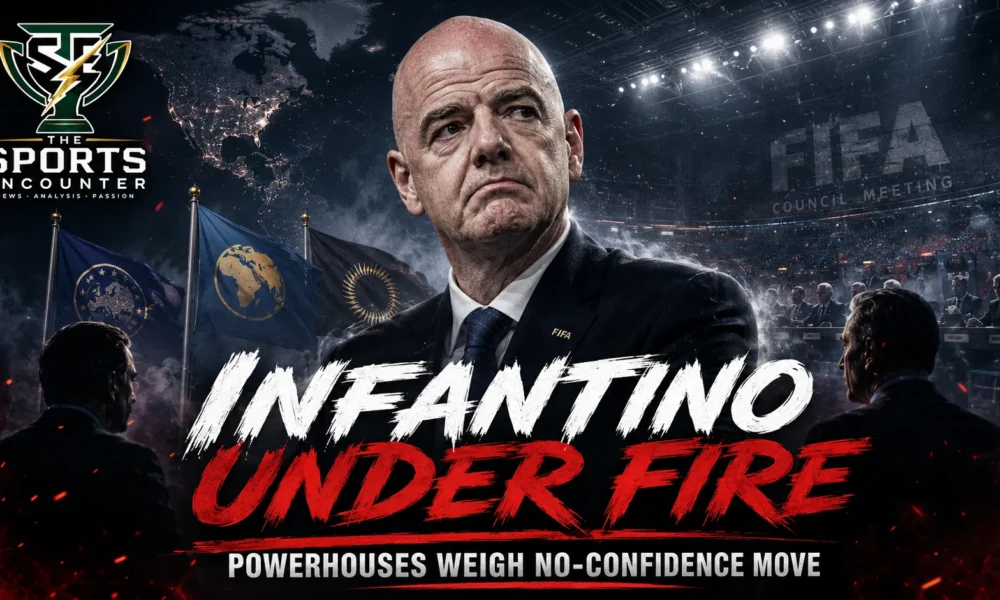 Gianni Infantino at the center of a cinematic FIFA power struggle as UEFA, AFC and CONCACAF weigh a possible no-confidence move against the FIFA president.