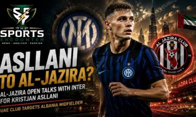Kristjan Asllani pictured in an Inter Milan setting as Al-Jazira pursue the Albania midfielder in transfer talks.