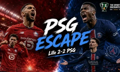 Lille and Paris Saint-Germain players during their dramatic 2-2 Ligue 1 draw after PSG recovered from two goals down late in the match.