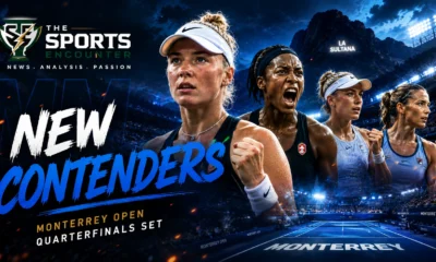 Clara Tauson celebrates after upsetting top seed Ekaterina Alexandrova at the 2026 Monterrey Open as the quarterfinal field takes shape.