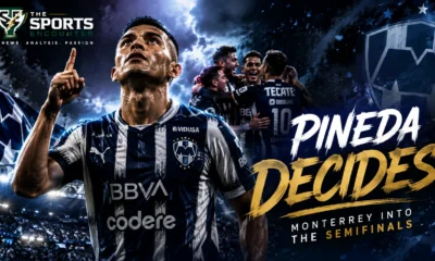Orbelín Pineda celebrates after scoring Monterrey’s late winner against Chicago Fire in the Leagues Cup 2026 quarterfinal.