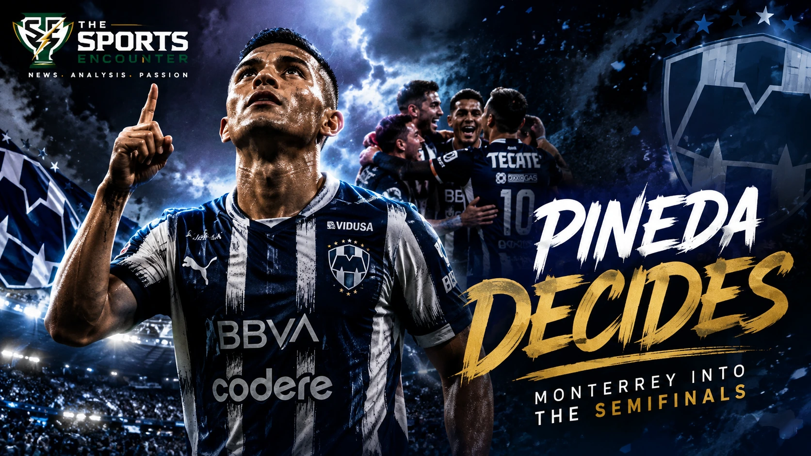 Orbelín Pineda celebrates after scoring Monterrey’s late winner against Chicago Fire in the Leagues Cup 2026 quarterfinal.