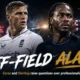 Brydon Carse and Raheem Sterling featured in an editorial image examining off-field conduct, professionalism and personal responsibility among English sportsmen.