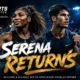 Serena Williams and Carlos Alcaraz celebrate their 2026 US Open mixed doubles victory at Arthur Ashe Stadium.