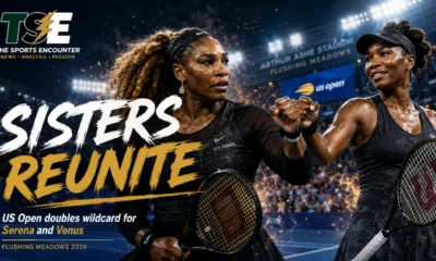 Serena and Venus Williams competing together in women’s doubles ahead of their 2026 US Open wildcard return in New York.