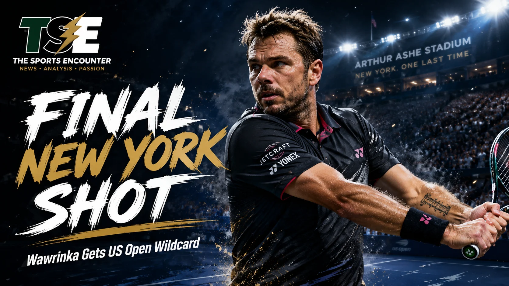 Stan Wawrinka competing at a Grand Slam during his 2026 farewell season after receiving a late wildcard for one final US Open appearance.