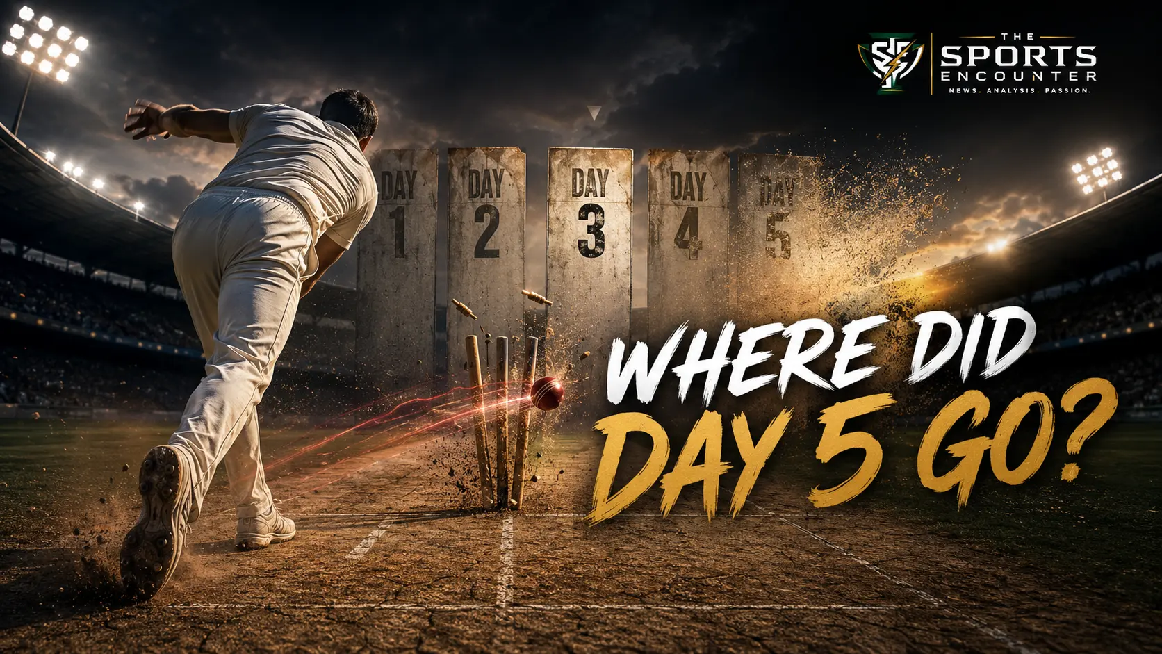 Test cricket statistics comparing match duration, scoring rates, bowling strike rates and ICC bowling rankings