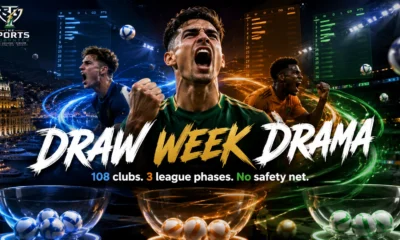 UEFA Champions League, Europa League and Conference League draw graphic highlighting the 108 clubs entering the 2026-27 league phases and the importance of the top-24 qualification line.