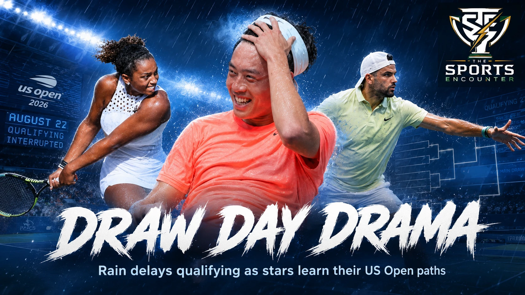 US Open 2026 August 27 wrap featuring qualifying action, rain delays and the release of the men's and women's singles draws in New York.