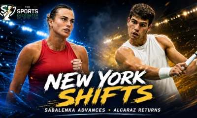Aryna Sabalenka celebrates her first-round win at the 2026 US Open as Carlos Alcaraz prepares to return to singles competition in New York.