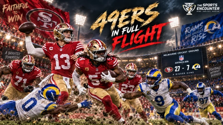 Brock Purdy and the San Francisco 49ers face Matthew Stafford and the Los Angeles Rams during the NFL's historic 2026 regular-season game in Melbourne.