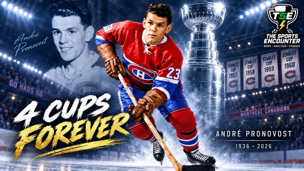 André Pronovost remembered as a four-time Stanley Cup champion with the Montreal Canadiens and a key part of the NHL’s greatest championship dynasty.