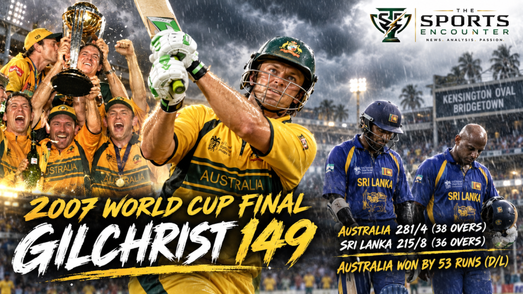 A Celebration of 5000 ODIs Match 24: Adam Gilchrist’s 149 Outshines a Chaotic World Cup Final