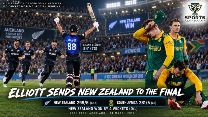 A Celebration of 5000 ODIs Match 29: Elliott’s Six Breaks New Zealand’s Semifinal Barrier and South African Hearts