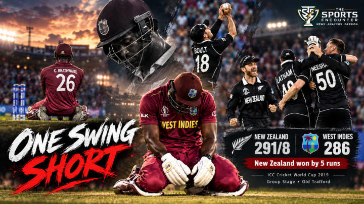 A Celebration of 5000 ODIs Match 32: Brathwaite Falls One Swing Short as New Zealand Escape by Five Runs