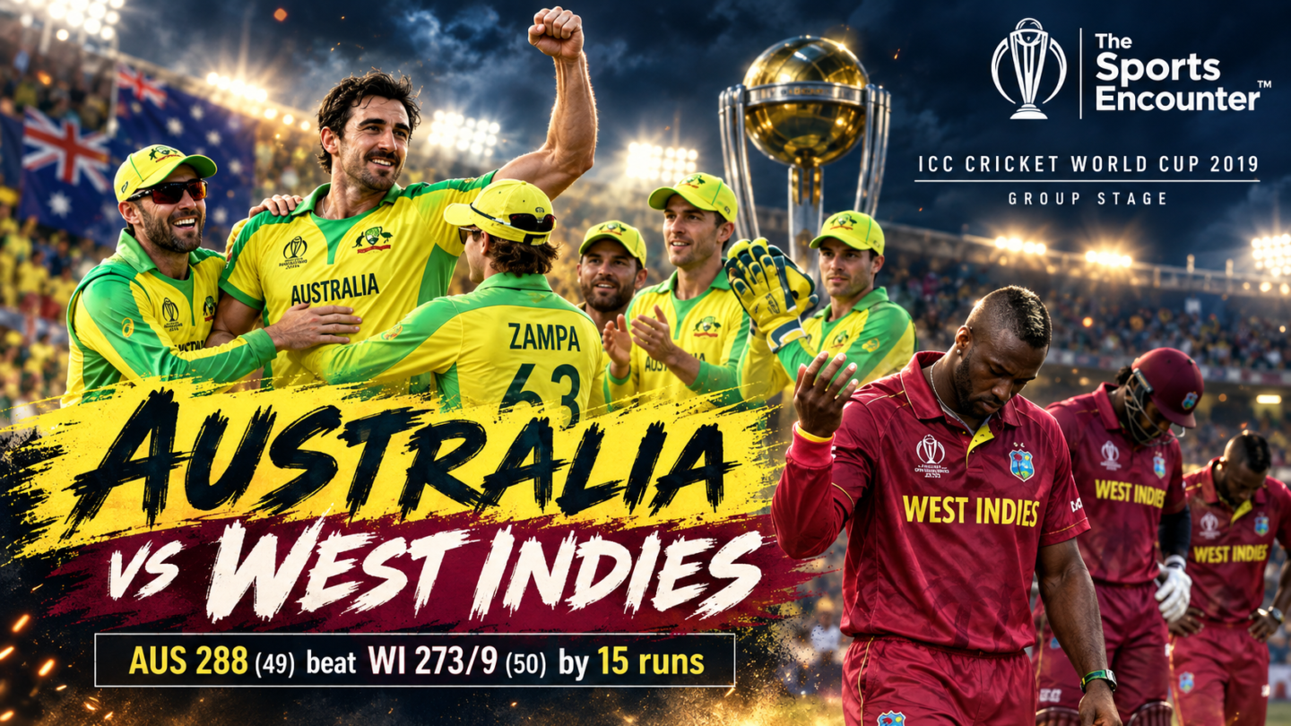 A Celebration of 5000 ODIs Match 37: Coulter-Nile Rises From No. 8 as Australia Escape 38/4 and Starc Breaks West Indies Late