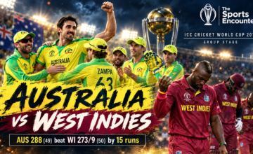 A Celebration of 5000 ODIs Match 37: Coulter-Nile Rises From No. 8 as Australia Escape 38/4 and Starc Breaks West Indies Late