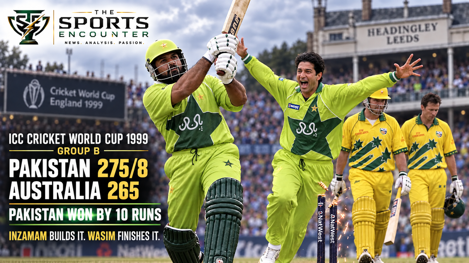 A Celebration of 5000 ODIs Match 17: Inzamam and Wasim Deny Australia in a Headingley Thriller