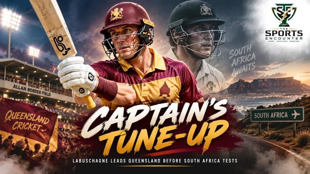 Marnus Labuschagne captains Queensland ahead of Australia’s 2026 Test tour of South Africa as pressure grows around his Test No. 3 position.