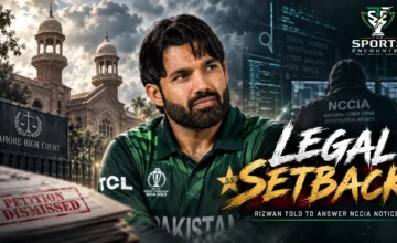 Mohammad Rizwan pictured against Lahore High Court and NCCIA imagery after his petition challenging the cybercrime agency proceedings was dismissed.