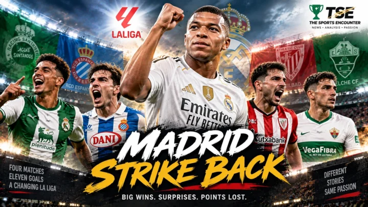 Kylian Mbappé leads a La Liga Saturday montage featuring Real Madrid, Racing Santander, Espanyol and Athletic Club after Matchday 5 action.