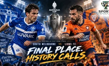 South Melbourne and Lions FC featured ahead of their 2026 Australia Cup semifinal at Lakeside Stadium.