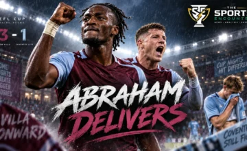 Tammy Abraham celebrates after scoring twice as Aston Villa beat Coventry City 3-1 in the Carabao Cup third round.
