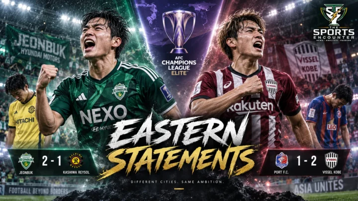 Jeonbuk Hyundai Motors and Vissel Kobe players celebrate their AFC Champions League Elite Matchday 1 victories over Kashiwa Reysol and Port FC.