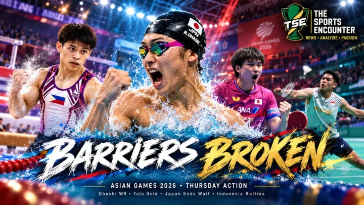 Shin Ohashi, Carlos Yulo and Japanese and Indonesian athletes celebrate major breakthroughs during Thursday's action at the Aichi-Nagoya 2026 Asian Games.