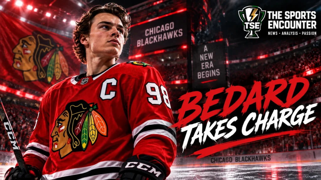 Connor Bedard wears the Chicago Blackhawks captain's C as the 21-year-old takes leadership of the franchise ahead of the 2026-27 NHL season.