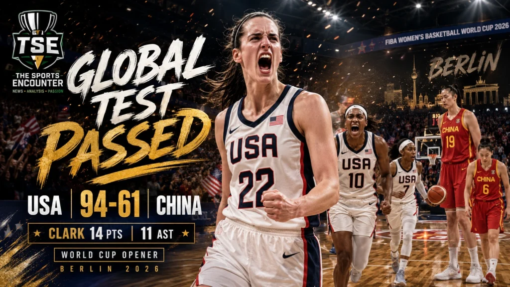 Caitlin Clark leads Team USA against China in the 2026 FIBA Women’s Basketball World Cup opener in Berlin, recording 14 points and 11 assists in a 94-61 victory.